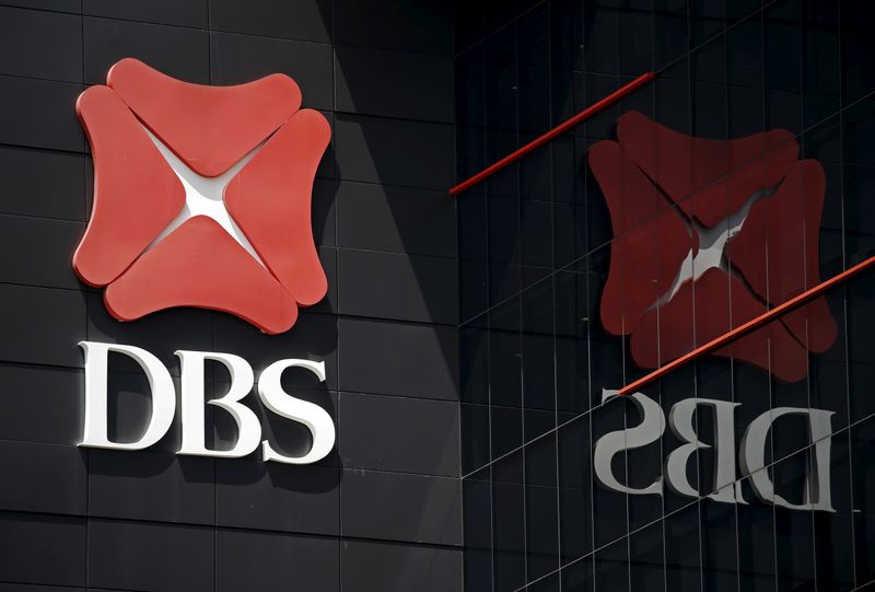 © Reuters. FILE PHOTO: A logo of DBS is pictured outside an office in Singapore January 5, 2016.  REUTERS/Edgar Su/File Photo  GLOBAL BUSINESS WEEK AHEAD