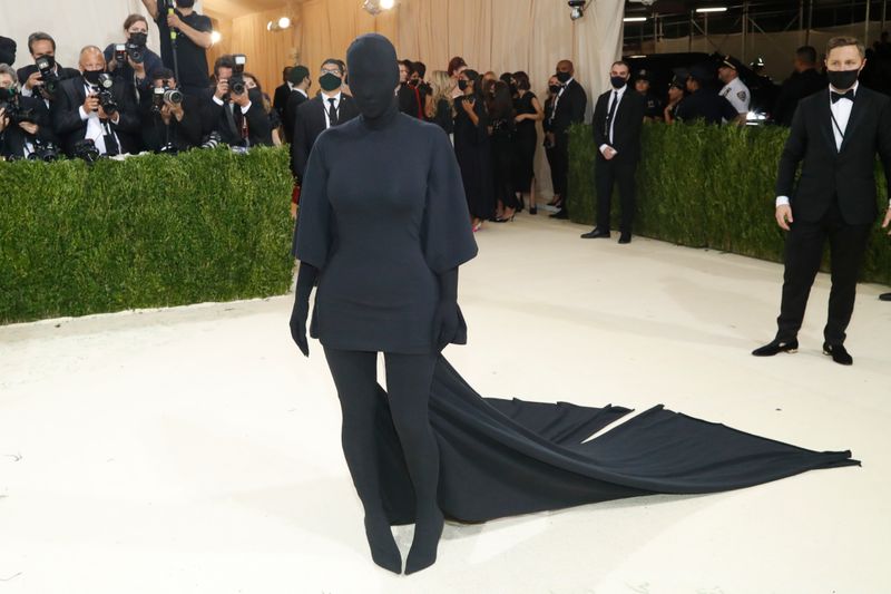 &copy; Reuters. Kim Kardashian chega para o Met Gala no Museu Metropolitano de Arte de Nova York
13/09/2021 REUTERS/Mario Anzuoni