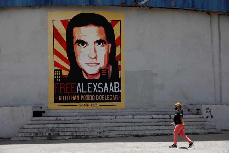 &copy; Reuters. Cartaz pedindo a libertação de Alex Saab em Caracas
09/09/2021
REUTERS/Leonardo Fernandez Viloria