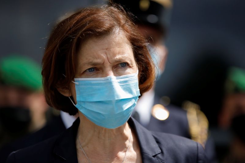 &copy; Reuters. French Defence Minister Florence Parly visits soldiers of Sentinelle security operation outside the Austerlitz train station in Paris, France, July 29, 2021. REUTERS/Sarah Meyssonnier/Files