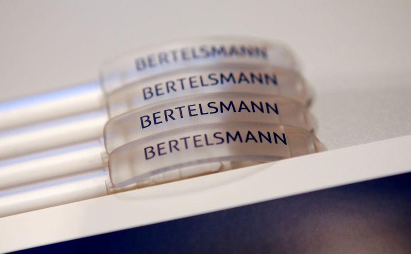 &copy; Reuters. FILE PHOTO: Pencils with the logo of German media group Bertelsmann CEO are seen at the annual news conference Berlin, Germany, March 22, 2016.      REUTERS/Fabrizio Bensch