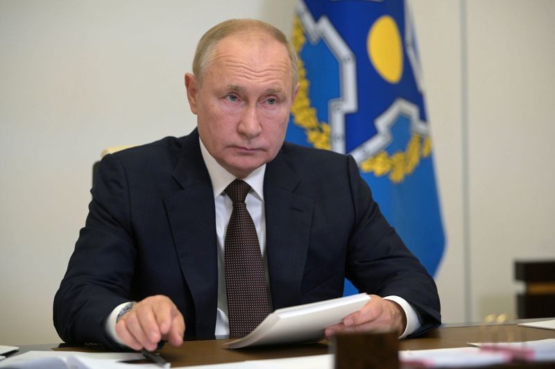 &copy; Reuters. Presidente da Rússia, Vladimir Putin, durante reunião por vídeo em Moscou
16/09/2021  Sputnik/Alexei Druzhinin/Kremlin via REUTERS 