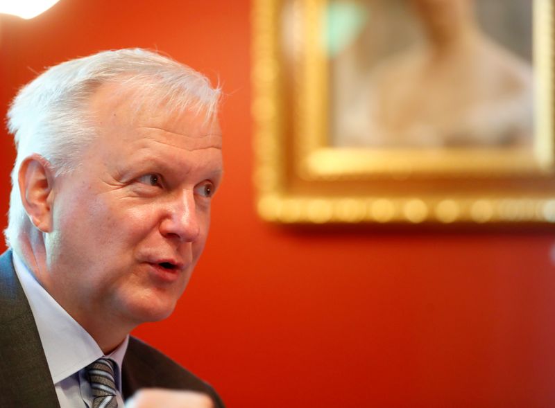 &copy; Reuters. FILE PHOTO: Finland's central bank governor Olli Rehn speaks during an interview in Helsinki, Finland July 17, 2018. REUTERS/Ints Kalnins