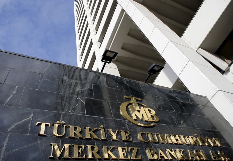 &copy; Reuters. FILE PHOTO: Turkey's Central Bank headquarters is seen in Ankara, Turkey in this January 24, 2014 file photo. REUTERS/Umit Bektas//File Photo