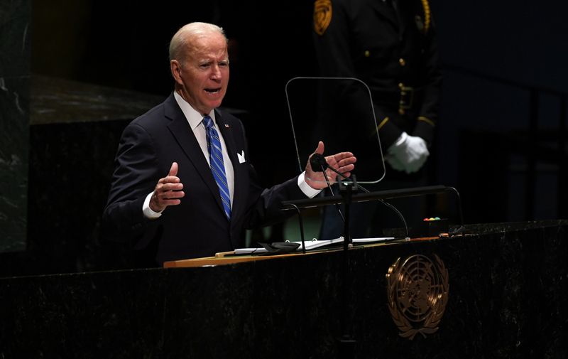 &copy; Reuters. U.S. President Joe Biden speaks during the 76th Session of the General Assembly at UN Headquarters in New York on September 21, 2021. Timothy A. Clary/Pool via REUTERS