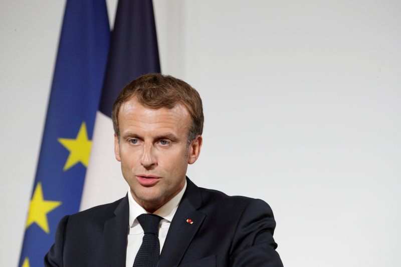 &copy; Reuters. Il presidente francese Emmanuel Macron al palazzo dell'Eliseo. Parigi, Francia, 20 settembre 2021 Stefano Rellandini/Pool via REUTERS