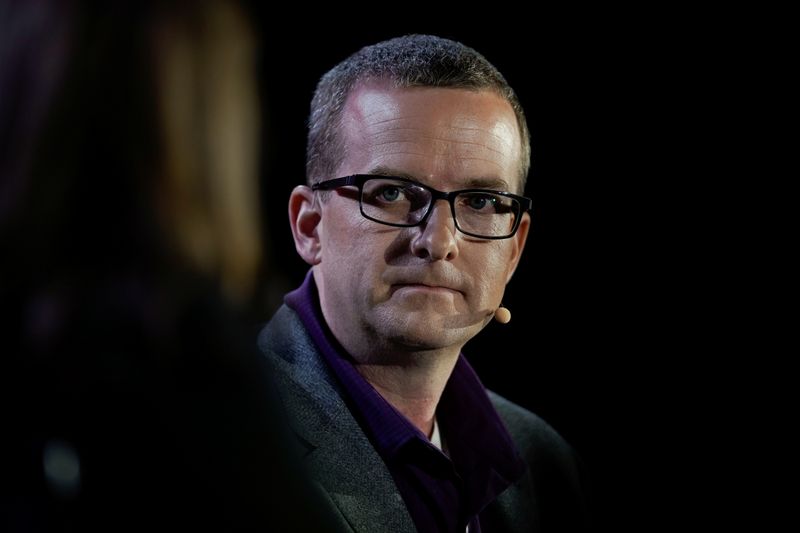 &copy; Reuters. FILE PHOTO: Mike Schroepfer, Chief Technology Officer at Facebook speaks at the WSJTECH live conference in Laguna Beach, California, U.S. October 21, 2019.    REUTERS/ Mike Blake