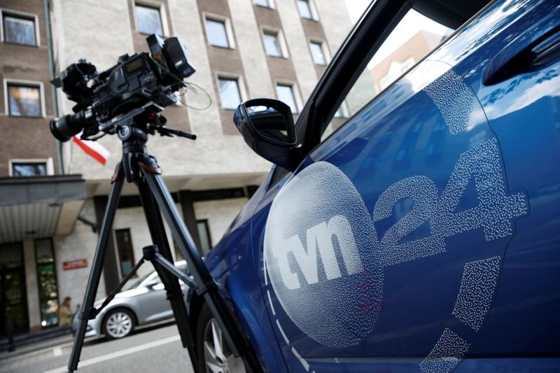 &copy; Reuters. Logo da TVN24 em carro da emissora em Varsóvia
22/09/2021
REUTERS/Kacper Pempel