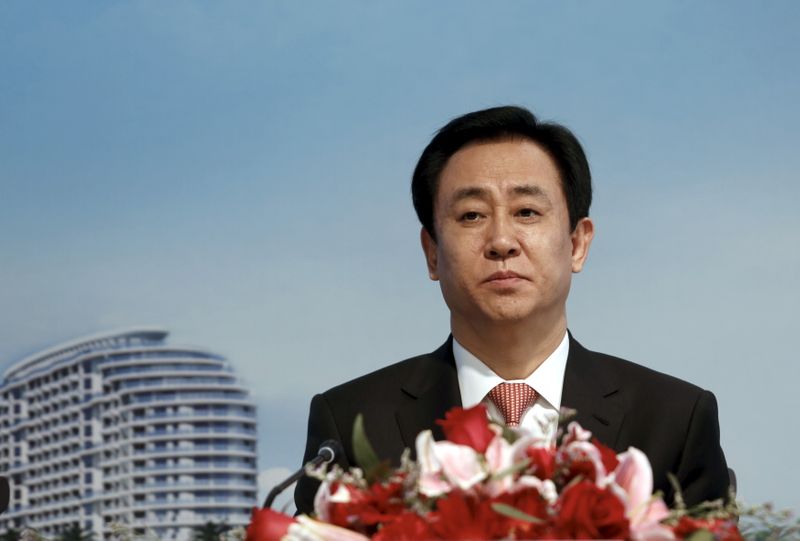 © Reuters. FILE PHOTO: Hui Ka Yan, chairman of Evergrande Real Estate Group Ltd, the country's second-largest property developer by sales, attends a news conference on annual results in Hong Kong, China March 29, 2016.      REUTERS/Bobby Yip