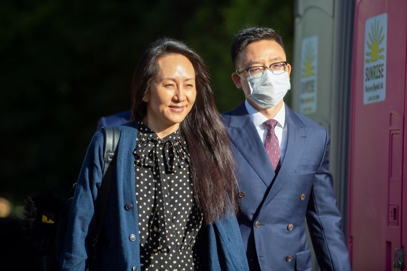 &copy; Reuters. Huawei Technologies Chief Financial Officer Meng Wanzhou leaves her home to attend a court hearing in Vancouver, British Columbia, Canada September 24, 2021.  REUTERS/Taehoon Kim