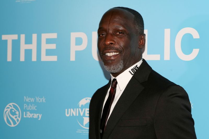 &copy; Reuters. FILE PHOTO: Michael K Williams arrives for the premiere of "The Public" at the New York Public Library in New York, U.S., April 1, 2019. REUTERS/Caitlin Ochs
