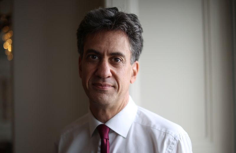 &copy; Reuters. Britain's Shadow Secretary of State for Business, Energy and Industrial Strategy Ed Miliband poses for a portrait during the Labour Party Conference in Brighton, Britain, September 26, 2021. REUTERS/Hannah McKay