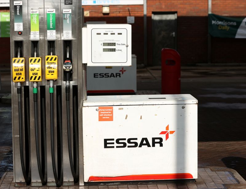 &copy; Reuters. An Essar petrol station with pumps showing no fuel in Stanley, County Durham, Britain, September 27, 2021.  REUTERS/Lee Smith