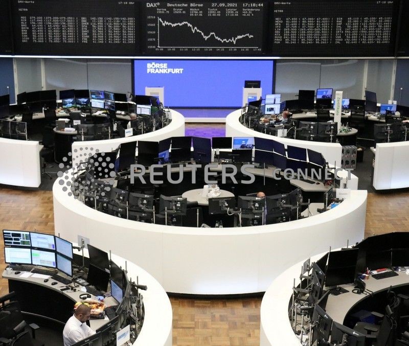 &copy; Reuters. Gráfico do índice DAX na bolsa de valores de Frankfurt, Alemanha, 27 de setembro de 2021. REUTERS/Staff