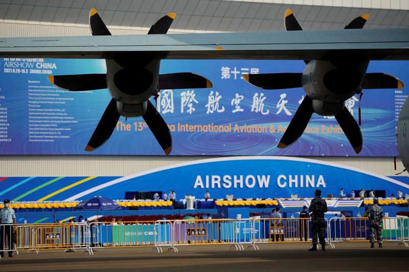 &copy; Reuters. A general view of the China International Aviation and Aerospace Exhibition, or Airshow China, before its opening ceremony in Zhuhai, Guangdong province, China September 28, 2021. REUTERS/Aly Song