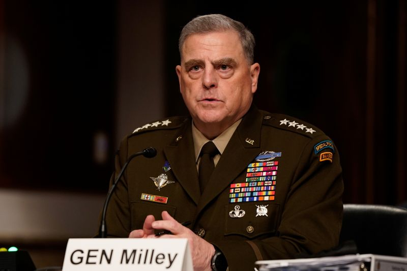 &copy; Reuters. General norte-americano Mark Milley durante audiência no Senado dos Estados Unidos
28/09/2021 REUTERS/Elizabeth Frantz