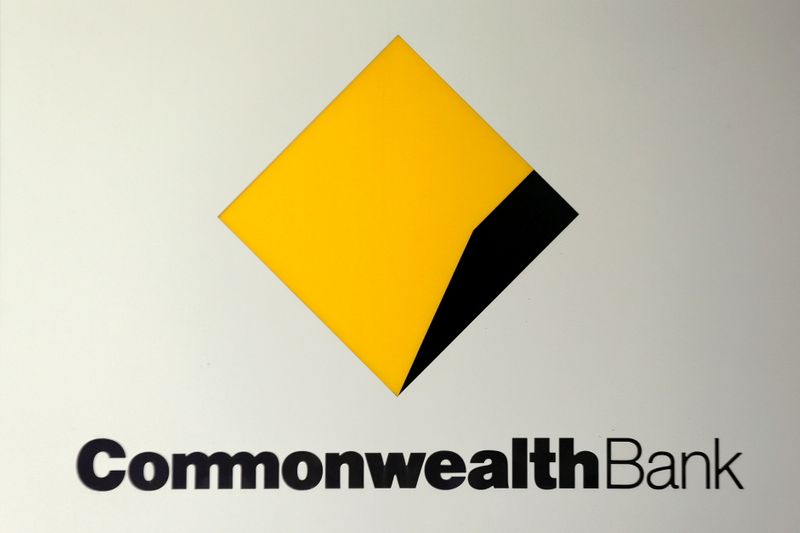 &copy; Reuters. FILE PHOTO: The Commonwealth Bank (CBA) logo is pictured at the Australian bank's  headquarters in Sydney, Australia, February 15, 2017.   REUTERS/Jason Reed/File Photo