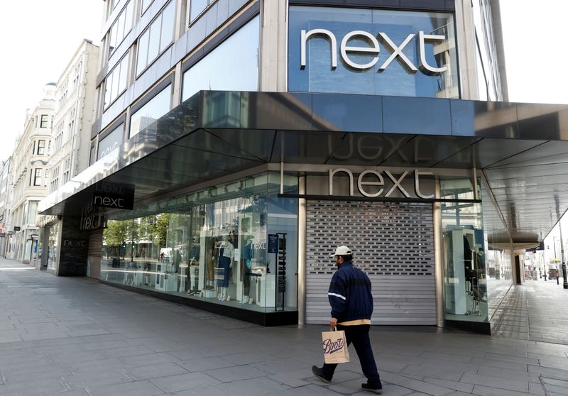 &copy; Reuters. FILE PHOTO: A Next store is pictured on Oxford Street as the spread of coronavirus disease (COVID-19) continues in London, Britain, April 15, 2020. REUTERS/John Sibley/File Photo