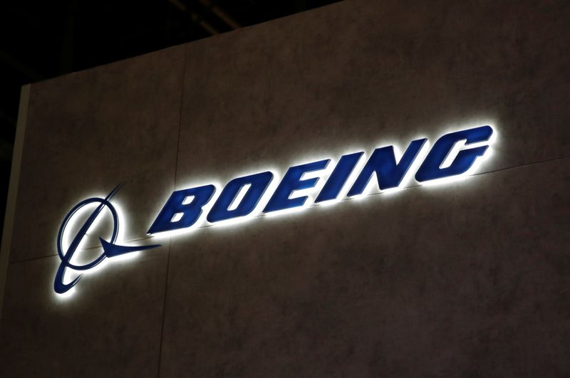 &copy; Reuters. FILE PHOTO: A Boeing logo is pictured during the European Business Aviation Convention & Exhibition (EBACE) at Geneva Airport, Switzerland May 28, 2018. REUTERS/Denis Balibouse