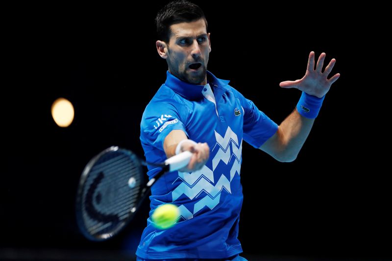 &copy; Reuters. Novak Djokovic no ATP Finals
16/11/2020
Action Images via Reuters/Paul Childs