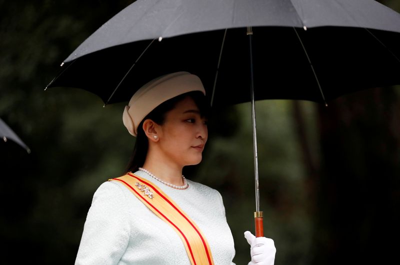 &copy; Reuters. La princesa Mako de Japón llega a ceremonia en el Santuario Imperial dentro del Palacio Imperial, Tokio, Japón, 22 octubre 2019.
REUTERS/Kim Hong-ji 