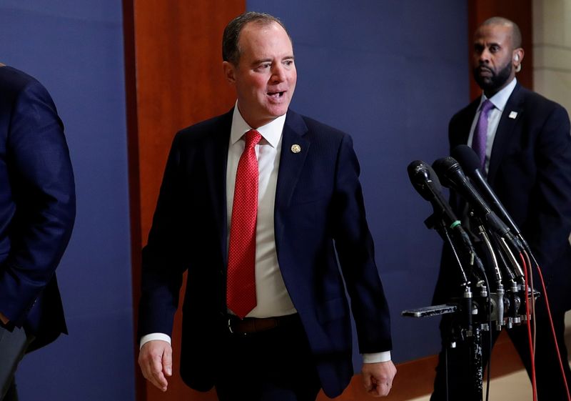&copy; Reuters. FILE PHOTO: House Intelligence Committee Chairman Adam Schiff (D-CA) arrives for a national security briefing before members of the House of Representatives on Capitol Hill in Washington, D.C., March 10, 2020. REUTERS/Carlos Barria/File Photo