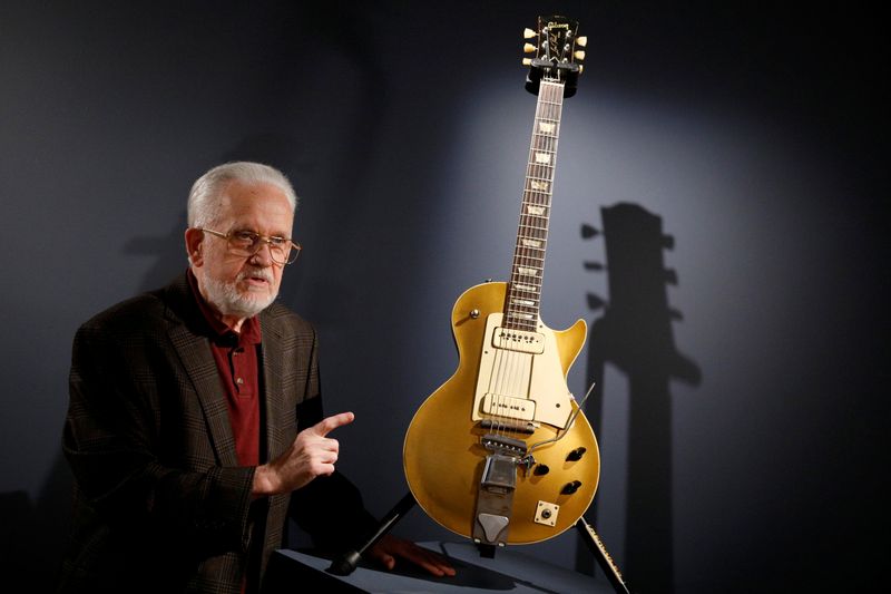 © Reuters. Gene Paul, son of the famed Les Paul, speaks about the “Number One