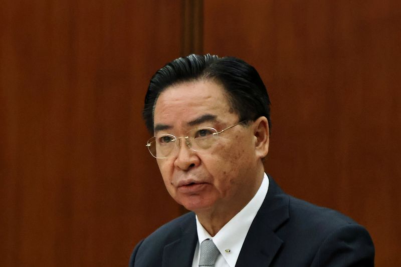 &copy; Reuters. FILE PHOTO: Taiwan Foreign Minister Joseph Wu attends a news conference for foreign journalists in Taipei, Taiwan April 7, 2021. REUTERS/Ann Wang
