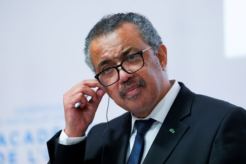 &copy; Reuters. FILE PHOTO: WHO Director-General Tedros Adhanom Ghebreyesus attends a news conference after a ceremony for the opening of the WHO Academy, in Lyon, France, September 27, 2021. REUTERS/Denis Balibouse/File Photo