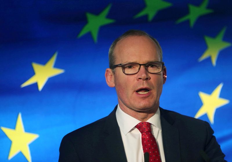 &copy; Reuters. FILE PHOTO: Irish Minister for Foreign Affairs Simon Coveney speaks at the launch of his party's manifesto for the Irish General Election in Dublin, Ireland January 24, 2020. REUTERS/Lorraine O'Sullivan/File Photo