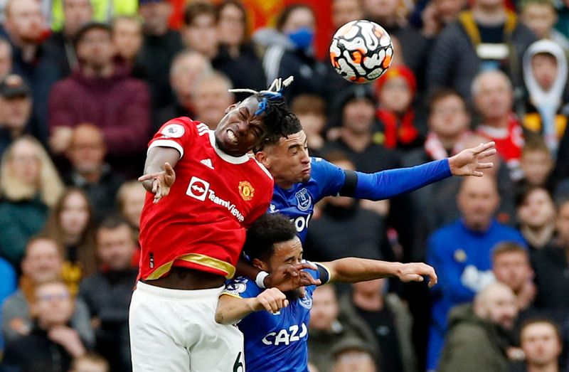 &copy; Reuters. Cena de partida entre Manchester United e Everton, pelo Campeonato Inglês. 2/10/2021 REUTERS/Phil Noble 