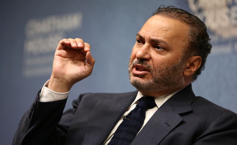 &copy; Reuters. FILE PHOTO: Minister of State for Foreign Affairs for the United Arab Emirates, Anwar Gargash, speaks at an event at Chatham House in London, Britain July 17, 2017. REUTERS/Neil Hall