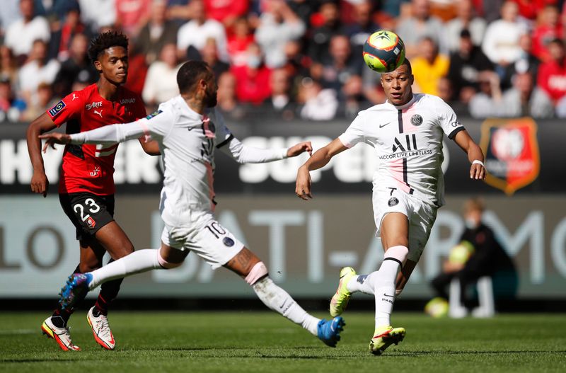 &copy; Reuters. Lance da partida em que o PSG perdeu para o Rennes por 2 a 0. 3/10/2021 REUTERS/Stephane Mahe