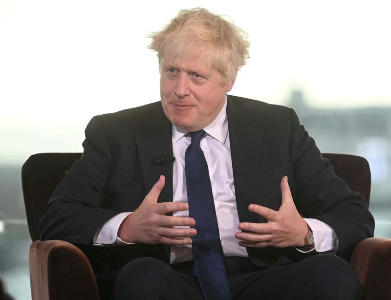 &copy; Reuters. Britian's Prime Minister Boris Johnson appears as a guest on the Andrew Marr Show at the BBC Broadcasting House in Manchester, Britain October 3, 2021. Jeff Overs/BBC/Handout via REUTERS  THIS IMAGE HAS BEEN SUPPLIED BY A THIRD PARTY. NO RESALES. NO ARCHI