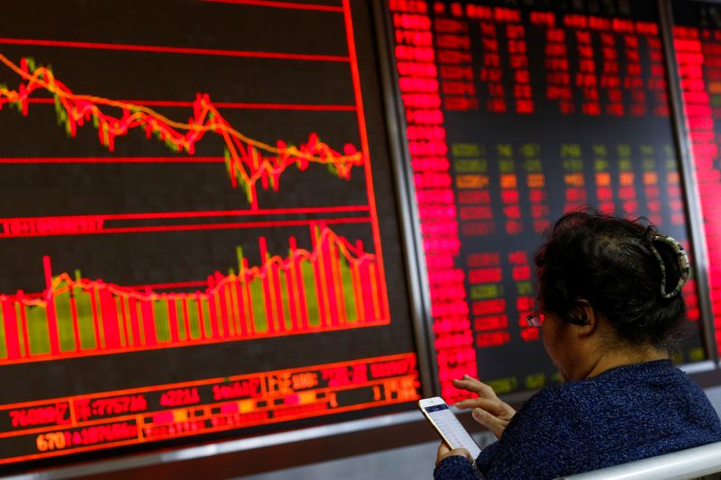&copy; Reuters. An investor sits in front of a board showing stock information at a brokerage office in Beijing, China, December 7, 2018.  REUTERS/Thomas Peter