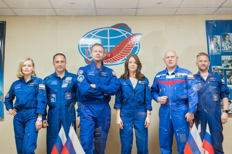 Russian actors blast off to attempt a world first: a movie in space