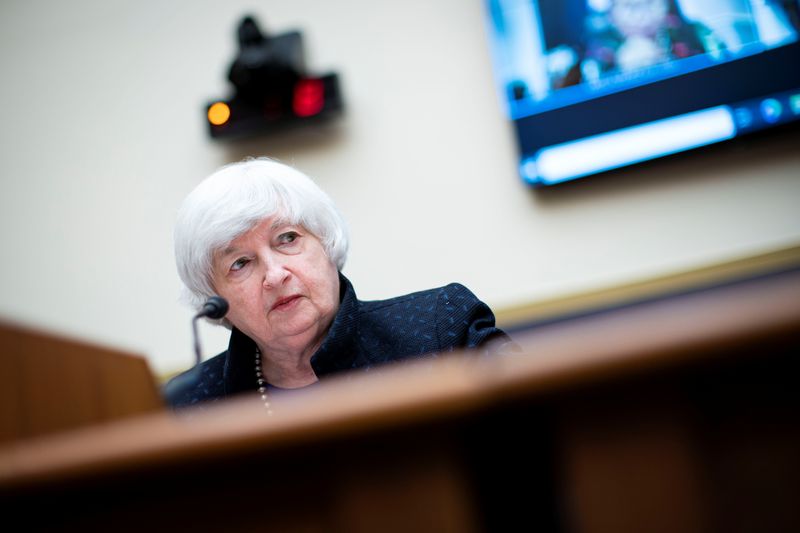 &copy; Reuters. Secretária de Tesouro dos EUA, Janet Yellen, durante audiência na Câmara dos Deputados dos Estados Unidos em Washington
30/09/2021 Al Drago/Pool via REUTERS