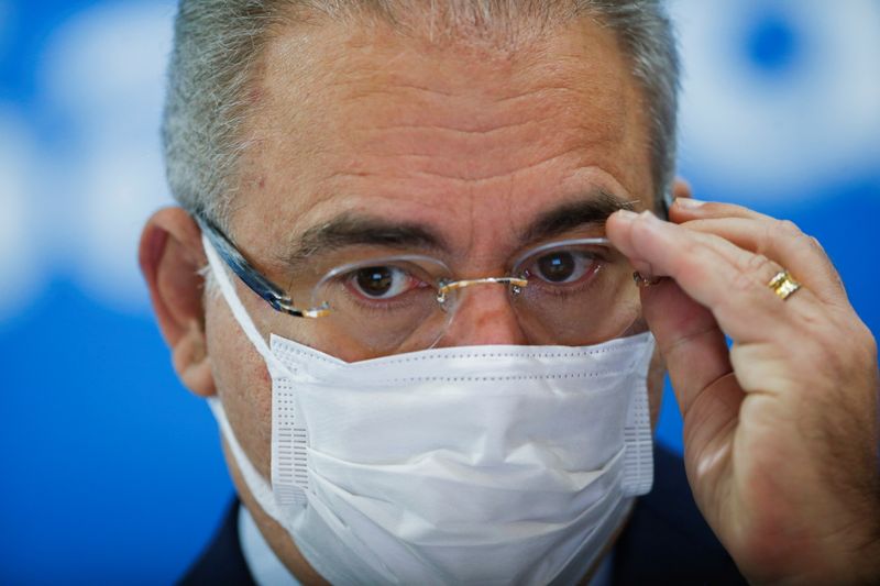 &copy; Reuters. Ministro da Saúde, Marcelo Queiroga, durante entrevista coletiva em Brasília
18/08/2021 REUTERS/Adriano Machado