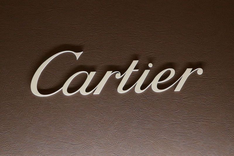 &copy; Reuters. FILE PHOTO: The logo of Cartier, owned by the Richemont group, is pictured at the "Salon International de la Haute Horlogerie" (SIHH) watch fair, in Geneva, Switzerland, January 15, 2018. REUTERS/Denis Balibouse