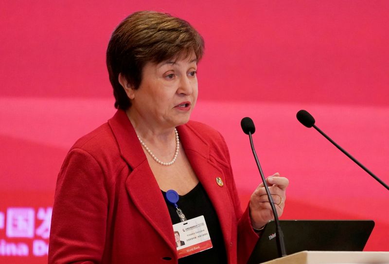 &copy; Reuters. FILE PHOTO: World Bank Chief Executive Officer Kristalina Georgieva speaks at the annual session of China Development Forum (CDF) 2018 at the Diaoyutai State Guesthouse in Beijing, China March 25, 2018. REUTERS/Jason Lee/File Photo