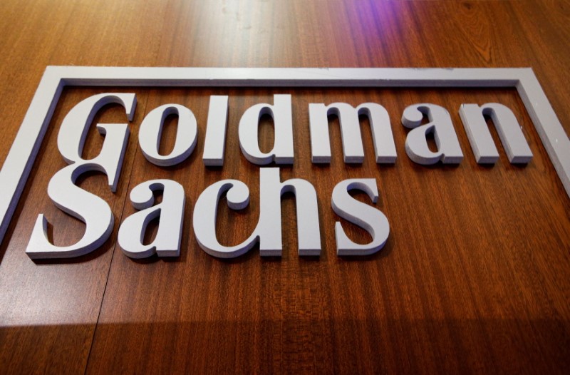 &copy; Reuters. FILE PHOTO: The Goldman Sachs company logo is on the floor of the NYSE in New York