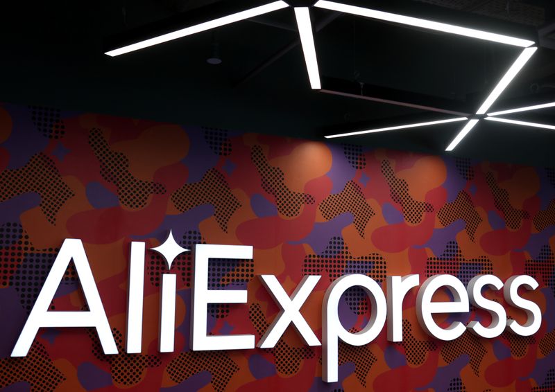 &copy; Reuters. The logo of AliExpress is seen inside the company's office in Moscow, Russia July 9, 2020. Picture taken July 9, 2020. REUTERS/Evgenia Novozhenina