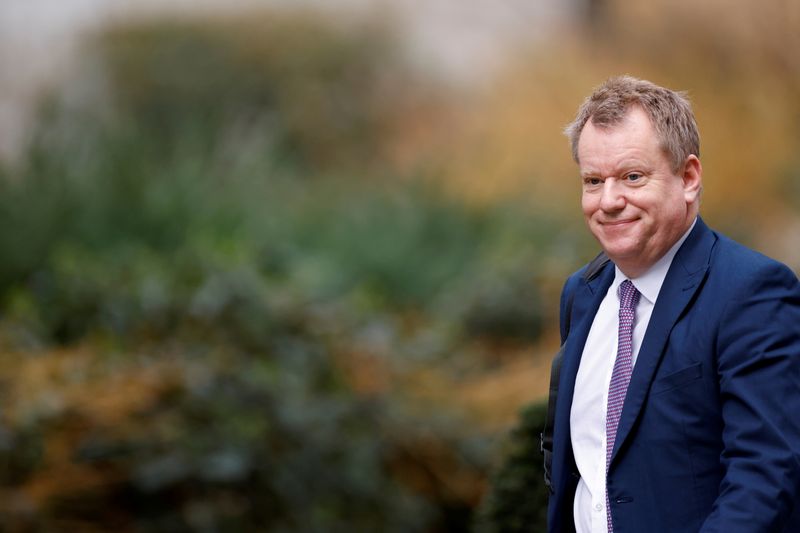 &copy; Reuters. FILE PHOTO: Britain's Cabinet minister David Frost walks outside Downing Street in London, Britain, February 24, 2021. REUTERS/John Sibley/File Photo