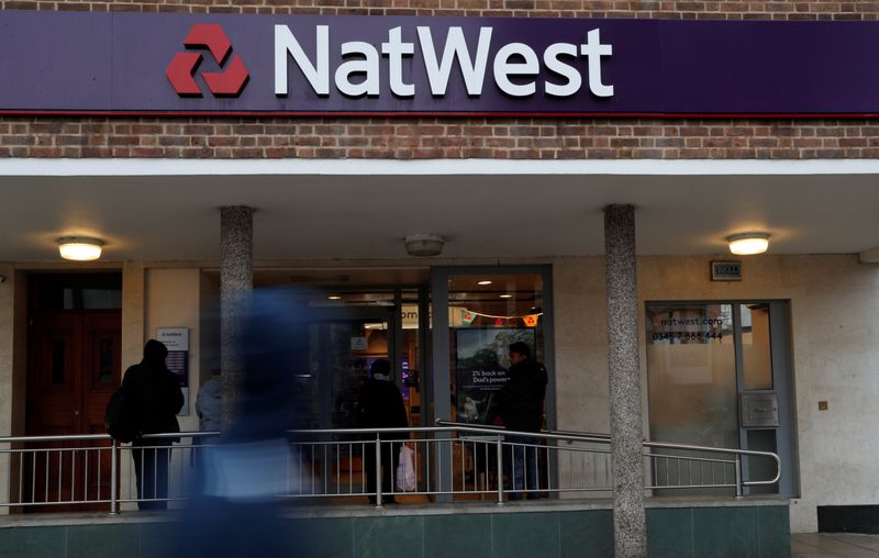 &copy; Reuters. The logo of NatWest Bank, part of the Royal Bank of Scotland group is seen outside a branch in Enfield, London Britain November 15, 2017. REUTERS/John Sibley/Files