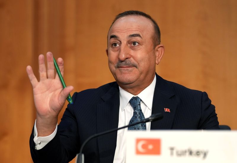 &copy; Reuters. وزير الخارجية التركي مولود جاويش أوغلو خلال مؤتمر في برلين يوم 23 يونيو حزيران 2021. صورة من ممثل لوكالات الأنباء. 