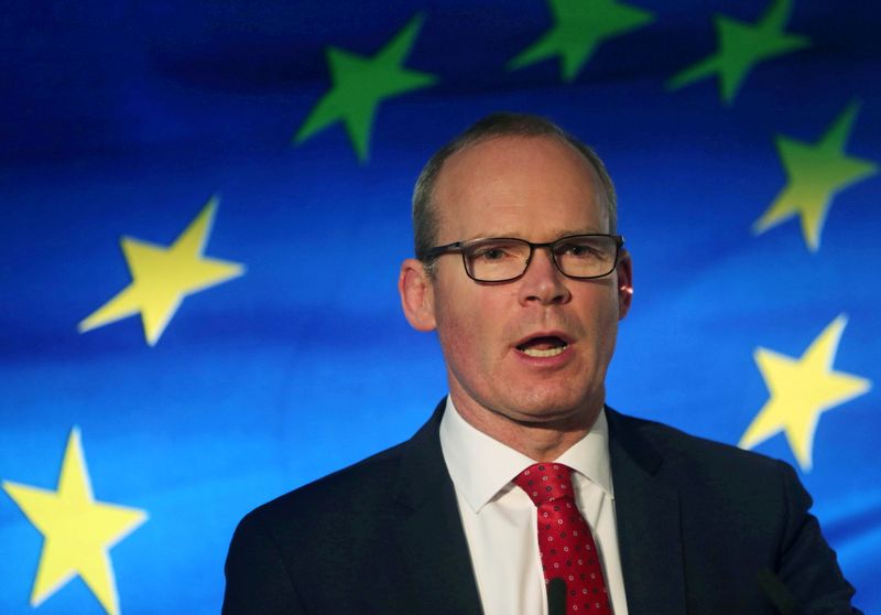 &copy; Reuters. FILE PHOTO: Irish Minister for Foreign Affairs Simon Coveney speaks at the launch of his party's manifesto for the Irish General Election in Dublin, Ireland January 24, 2020. REUTERS/Lorraine O'Sullivan/File Photo