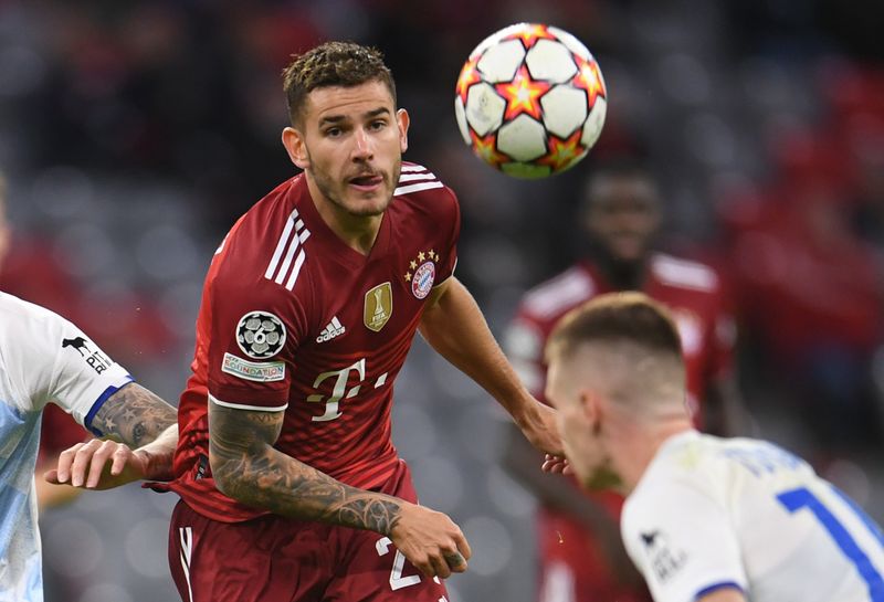 &copy; Reuters. Lucas Hernández, do Bayern de Munique
29/09/2021
REUTERS/Andreas Gebert