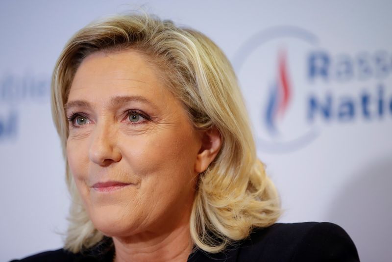 &copy; Reuters. FOTO DE ARCHIVO. Marine Le Pen habla sobre inmigración en un discurso cerca de París. Junio 27, 2021. REUTERS/Sarah Meyssonnier