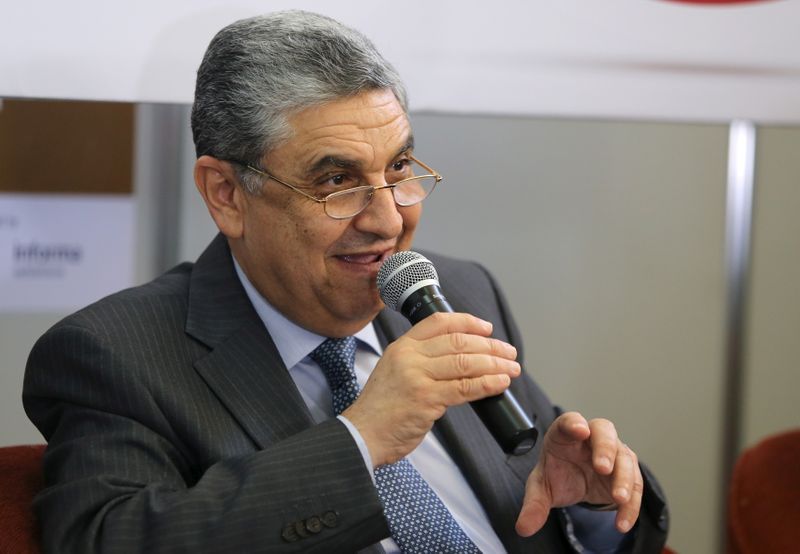 &copy; Reuters. وزير الكهرباء والطاقة المتجددة المصري محمد شاكر في صورة من أرشيف رويترز.
