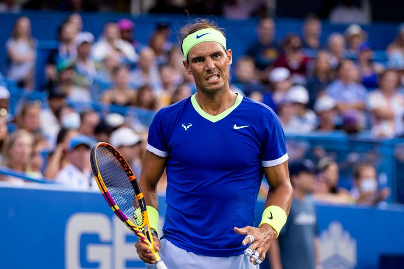 &copy; Reuters. Rafael Nadal durante partida em Washington
04/08/2021 Scott Taetsch-USA TODAY Sports